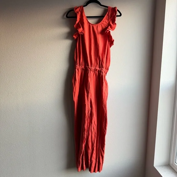 Rare Ulla Johnson Viola Jumpsuit in color Chili Fall Autumn Cotton Linen Tencel - Picture 5 of 10